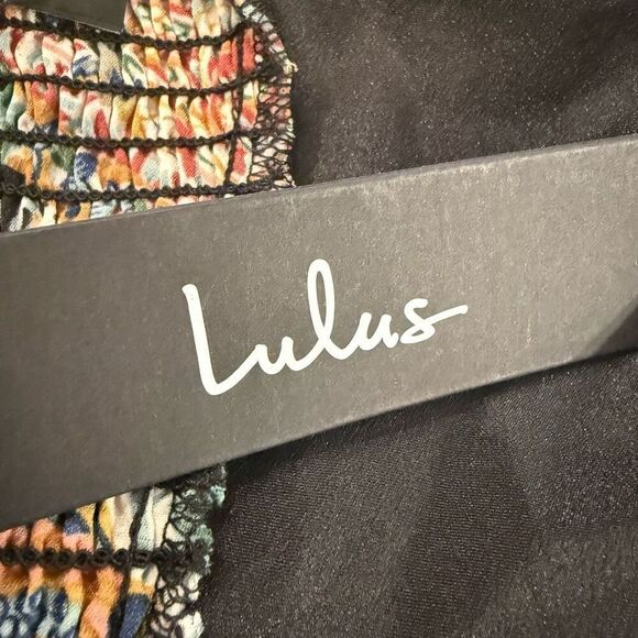 Lulus Bohemian Perfection Black Boho Floral Strapless Size XL - Picture 8 of 8